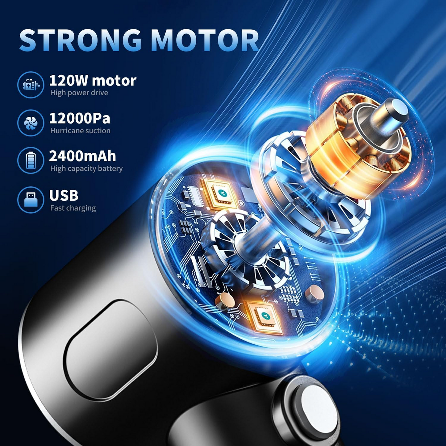 3 in 1 Mini Car Vacuum – Wireless, Rechargeable, Blower & Dust Cleaner for Car & Home
