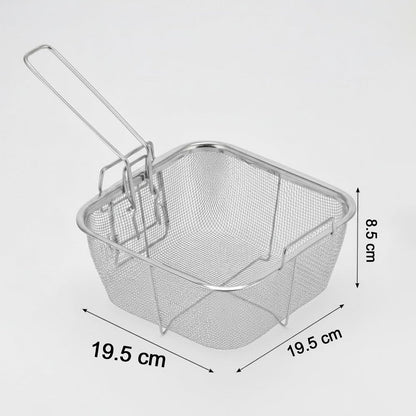 Stainless Steel Deep Fryer Basket with Long Handle (1 Pc)