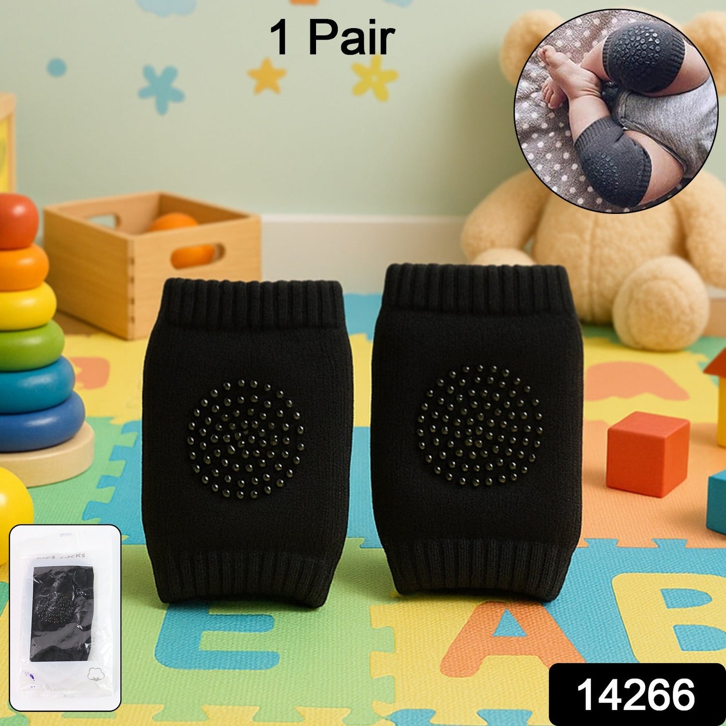 Winter-Ready Black Wool Knit Leg Warmers for Toddlers